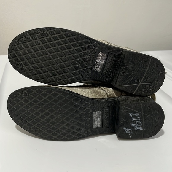 Report Olive Army Green Velvet Huey Boots Women's Size 6.5 cm Zip Up and Lace Up - Picture 15 of 16